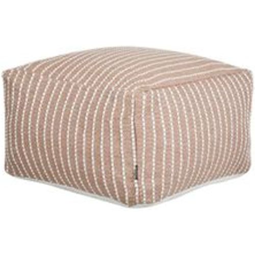 Pouf Goldbraun und Weiß Stoffbezug 50 x 50 cm mit EPS-Perlen Quadratisch Geometrisches Muster Modern Boho Bodenkissen Sitzpouf Outdoor - BELIANI - Modalova