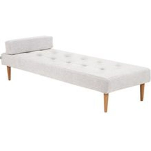 Chaiselongue Cremeweiß Curio-Stoffbezug Gesteppt mit Kissen Metallgestell Modern Liegesessel Relaxliege für Wohnzimmer Schlafzimmer Indoor - BELIANI - Modalova