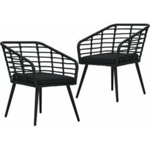 Minkurow - Gartenstühle 2 Stk. mit Auflagen Poly Rattan Schwarz vidaXL - Fashion24 DE - Modalova