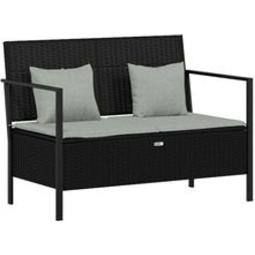 Gartenbank 2-Sitzer mit Kissen Schwarz Poly Rattan - VIDAXL - Modalova