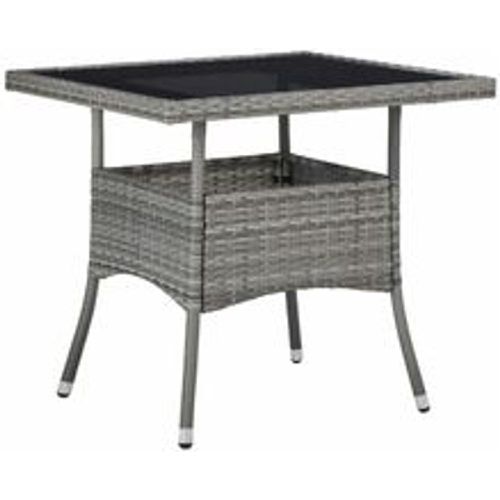 Garten-Esstisch Grau Poly Rattan und Glas - VIDAXL - Modalova