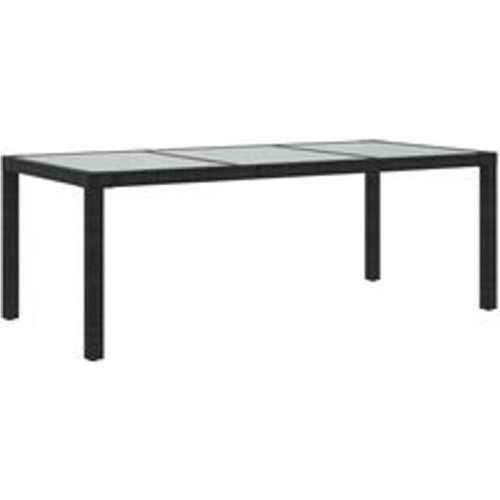 Gartentisch Schwarz 190x90x75 cm Gehärtetes Glas Poly Rattan - VIDAXL - Modalova