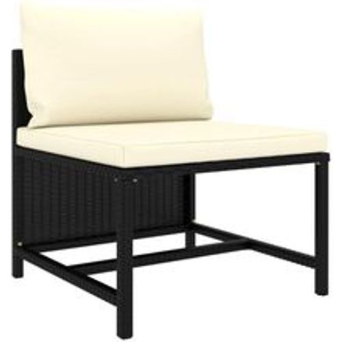 Modular-Mittelsofa mit Kissen Schwarz Poly Rattan - VIDAXL - Modalova