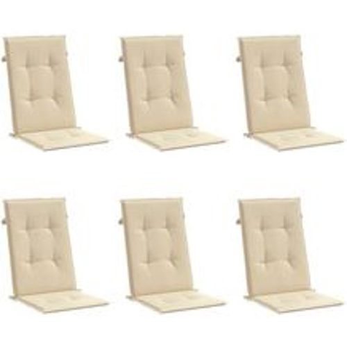 Gartenstuhlauflagen für Hochlehner 6Stk. Beige 120x50x3cm Stoff - VIDAXL - Modalova