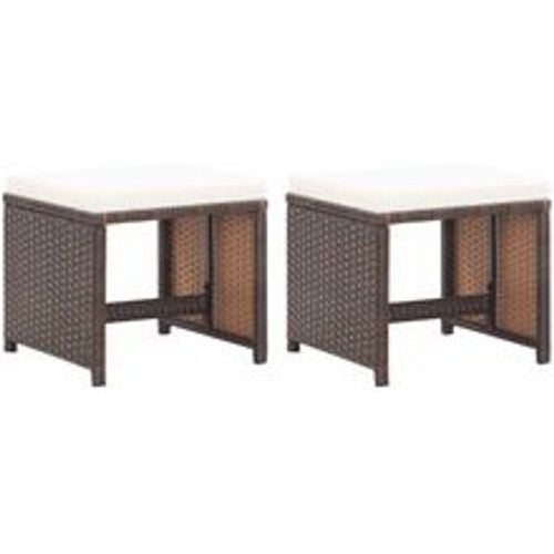 Gartenhocker 2 Stk. mit Sitzkissen Poly Rattan Braun - VIDAXL - Modalova