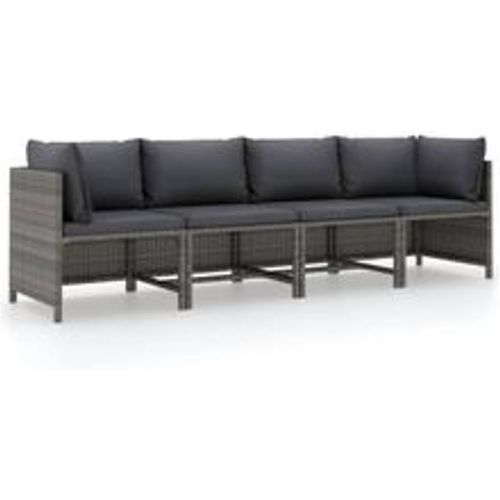 Sitzer-Gartensofa mit Kissen Grau Poly Rattan - VIDAXL - Modalova