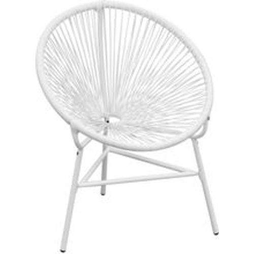 Garten-Mondstuhl Poly Rattan Weiß - VIDAXL - Modalova