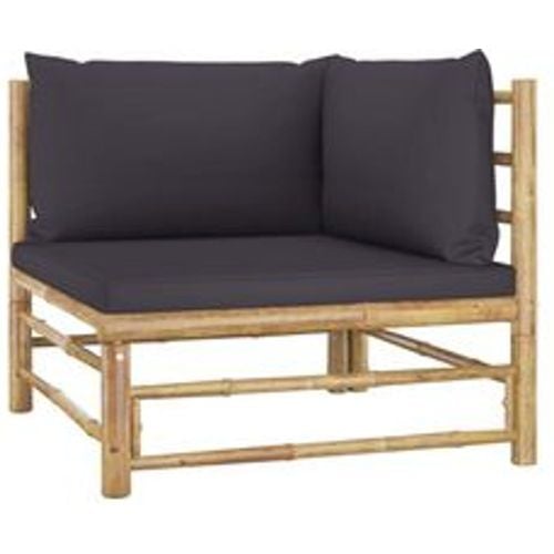 Garten-Ecksofa mit Dunkelgrauen Kissen Bambus - VIDAXL - Modalova