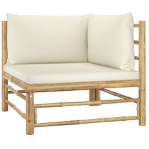 Garten-Ecksofa mit Kissen Cremeweiß Bambus - VIDAXL - Modalova