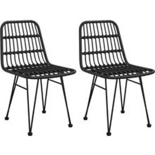 Gartenstühle 2 Stk. Schwarz 48x62x84 cm PE-Rattan - VIDAXL - Modalova