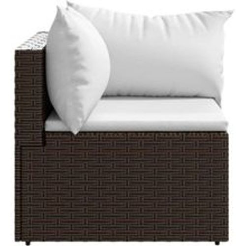 Garten-Ecksofa mit Kissen Braun Poly Rattan - VIDAXL - Modalova