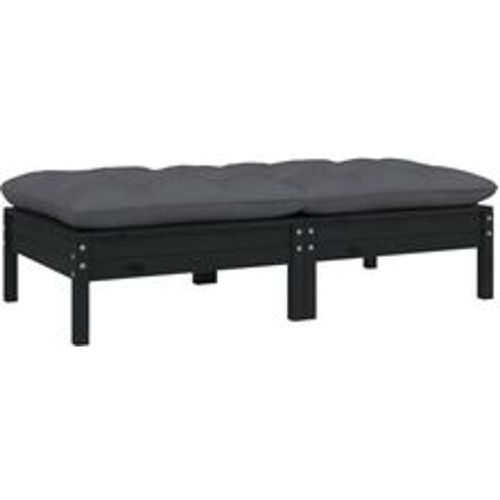 Gartensofa 2-Sitzer mit Kissen in Schwarz Massivholz Kiefer - VIDAXL - Modalova