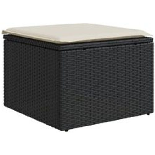 Gartenhocker mit Kissen Schwarz 55x55x37 cm Poly Rattan - VIDAXL - Modalova