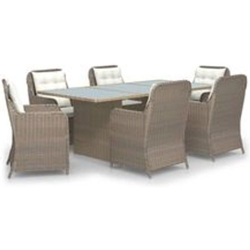 Tlg. Garten-Essgruppe Poly Rattan Braun - VIDAXL - Modalova