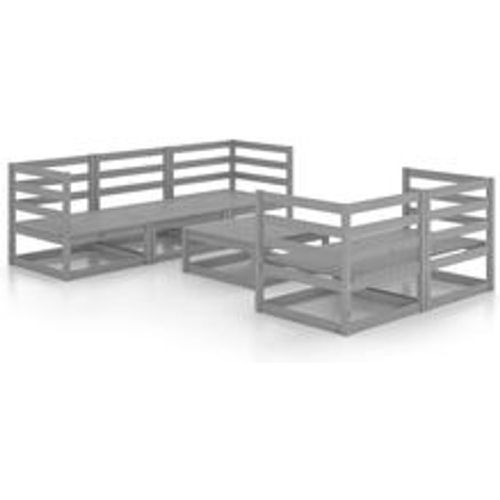 Tlg. Garten-Lounge-Set Grau Massivholz Kiefer - VIDAXL - Modalova