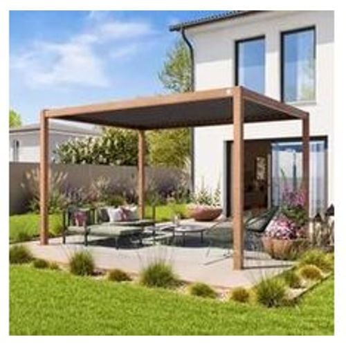 PRIMEYARD 3x4m Pergola in Holzoptik; mit Lamellendach in Perlgrau - (400109) - Fashion24 DE - Modalova