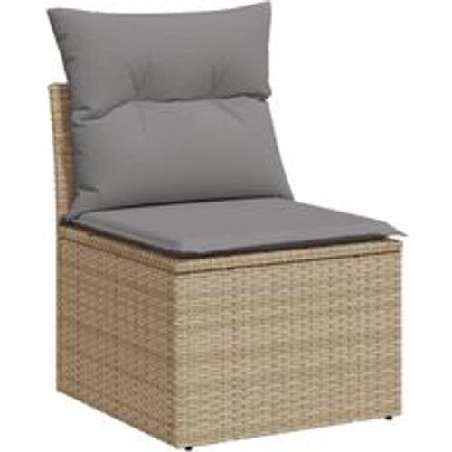 Gartensessel ohne Armlehnen mit Kissen Beige Poly Rattan - VIDAXL - Modalova