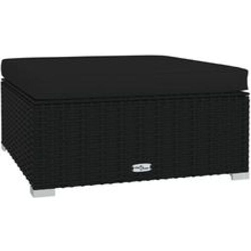 Gartenhocker mit Kissen Schwarz 70x70x30 cm Poly Rattan - VIDAXL - Modalova