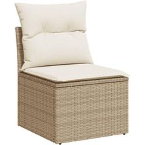 Gartensofa ohne Armlehnen mit Kissen Beige Poly Rattan - VIDAXL - Modalova