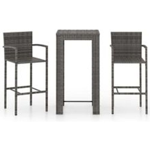 Tlg. Garten-Bar-Set mit Armlehnen Poly Rattan Grau - VIDAXL - Modalova