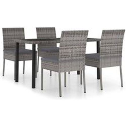 Tlg. Garten-Essgruppe Poly Rattan Grau - VIDAXL - Modalova