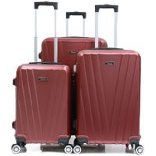 Reisekoffer Koffer 3 tlg Hartschale Trolley Set Kofferset Handgepäck Gepäck Reisetasche ABS-06 Rot - Fashion24 DE - Modalova