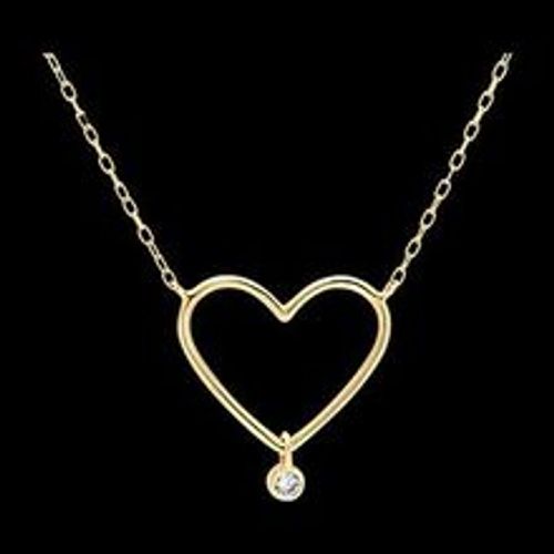 Edenly Halskette Frische - Herz mit Diamant - 18 Karat Gelbgold und Diamant - Fashion24 DE - Modalova