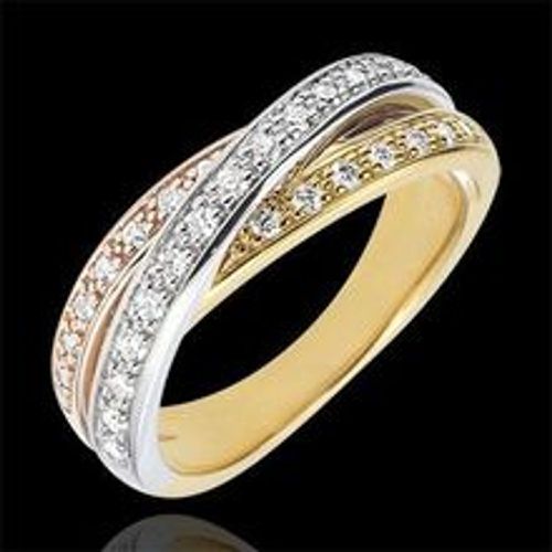 Edenly Ring Saturn Diamant - Dreierlei Gold - 29 Diamanten - 18 Karat - Fashion24 DE - Modalova