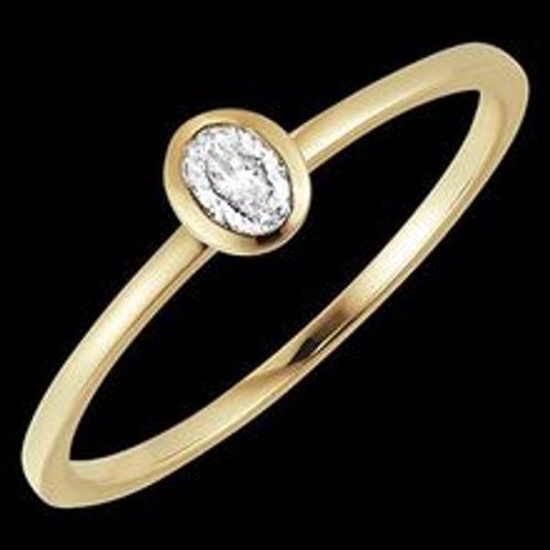 Edenly Ring FraÃ®cheur - Oval - 9 Karat Gelbgold mit Diamant - Fashion24 DE - Modalova