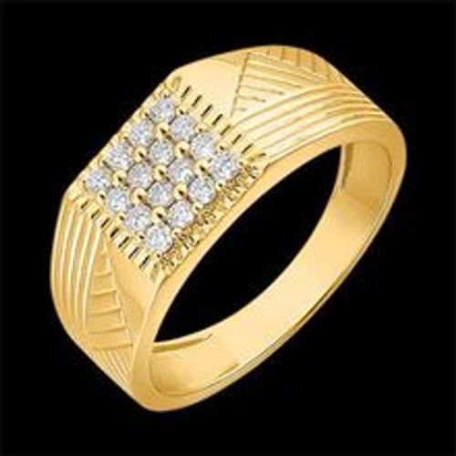 Edenly Ring DÃ¤mmerschein - Siegelring mit Gravuren - 18 Karat Gelbgold und Dia - Fashion24 DE - Modalova