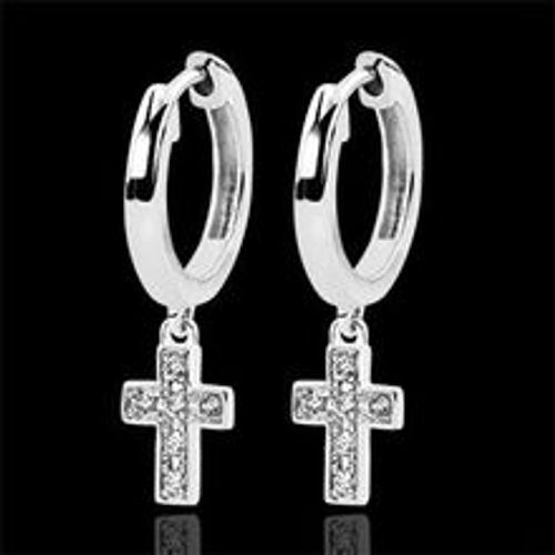 Edenly Ohrringe Vielfalt - Diamantenkreuz - 9 Karat WeiÃŸgold und Diamanten - Fashion24 DE - Modalova