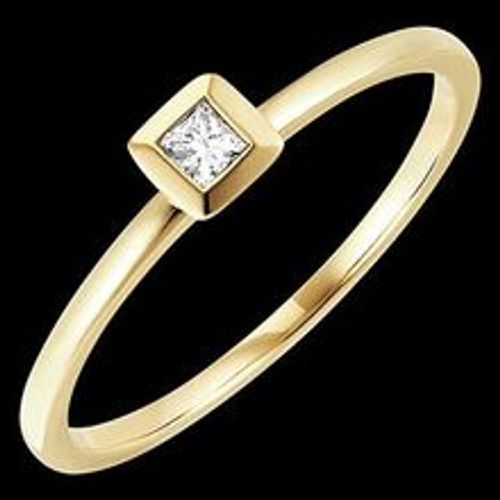 Edenly Ring FraÃ®cheur - Viereck - 9 Karat Gelbgold mit Diamant - Fashion24 DE - Modalova