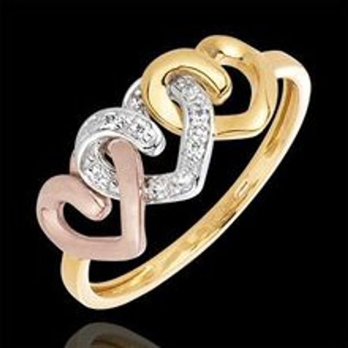 Edenly Ring Drei Herzen in Gelb-, RosÃ©- und WeiÃŸgold - Fashion24 DE - Modalova