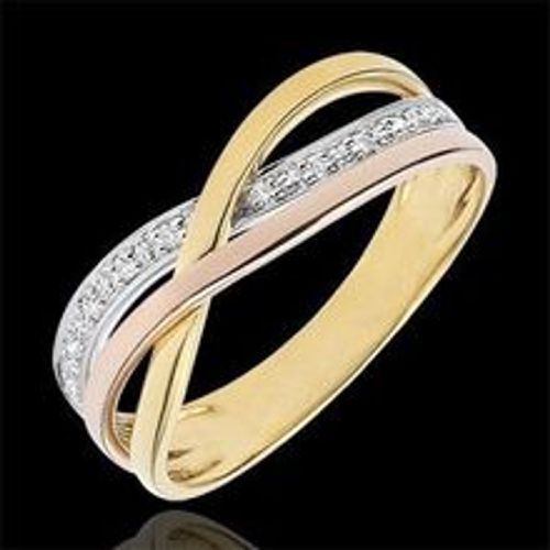 Edenly Ring Saturn Diamant - Dreierlei Gold - 10 Diamanten - 9 Karat - Fashion24 DE - Modalova