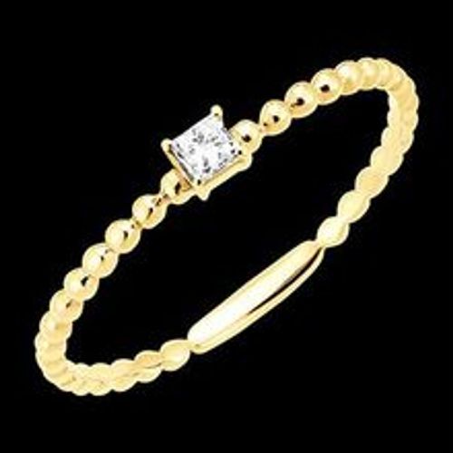 Edenly Ring FraÃ®cheur - SolitÃ¤r Bulle Princesse - 18 Karat Gelbgold und Diama - Fashion24 DE - Modalova