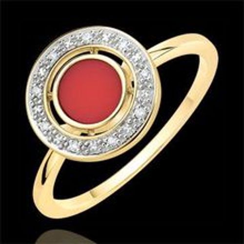 Edenly Ring Felicitas - Karneol und Diamanten - 750er Gelbgold - Fashion24 DE - Modalova