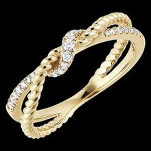 Edenly FraÃ®cheur Ring - Goldene Schleife - 18 Karat Gelbgold mit Diamanten - Fashion24 DE - Modalova