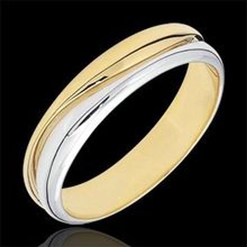 Edenly Ring Amour - Herren Trauring in WeiÃŸ- und Gelbgold - 9 Karat - Fashion24 DE - Modalova