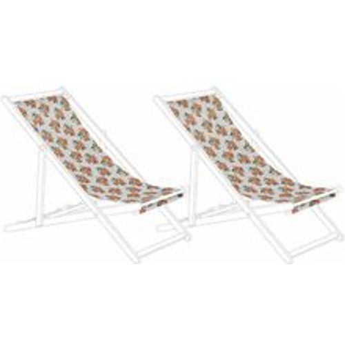 Stoffbezüge für Gartenliege Mehrfarbig 2er Set aus Polyester 113 x 44 cm mit Orangenmotiv Gartenausstattung Outdoor Garten Accessories - BELIANI - Modalova