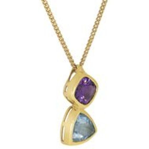 Fascination by Ellen K. Halskette Gold 375 mit Blautopas (beh.) + Amethyst - Diamonds by Ellen K. - Modalova