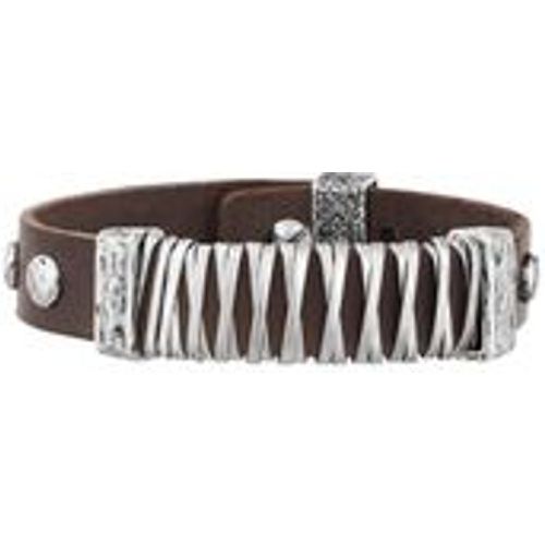 Seven-24 Armband Edelstahl mit braunem Leder - Fashion24 DE - Modalova