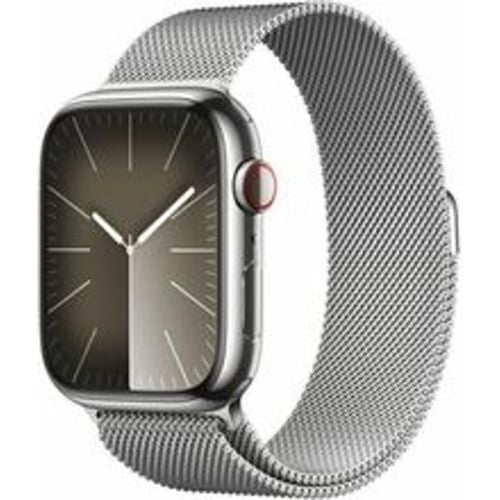 Watch Series 9 (2023) GPS + Cellular 41 mm - Rostfreier Stahl Silber - Milanaise Armband Grau - Apple - Modalova