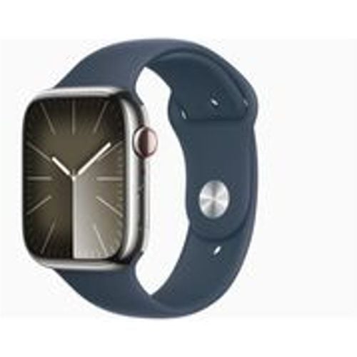 Watch Series 9 (2023) GPS + Cellular 45 mm - Rostfreier Stahl Silber - Sportarmband Blau - Apple - Modalova