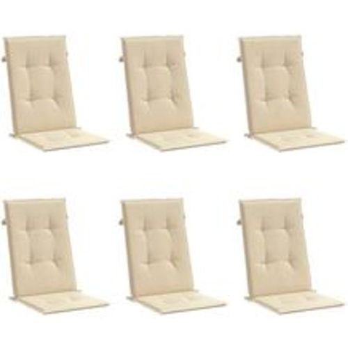 Gartenstuhlauflagen für Hochlehner 6Stk. Beige 120x50x3cm Stoff - VIDAXL - Modalova