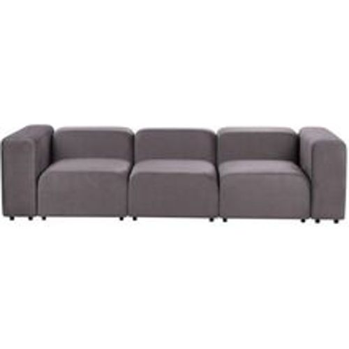 Sitzer Sofa Dunkelgrau Samtbezug Modular mit Breiten Hohen Armlehnen Niedrige Rückenlehne Modern Wohnzimmer Polstersofa Modulsofa - BELIANI - Modalova