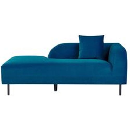 Chaiselongue Marineblau Samtstoff Rechtsseitig mit Kissen Modernes Design Retro Stil Relaxliege für Wohnzimmer Schlafzimmer Indoor - BELIANI - Modalova