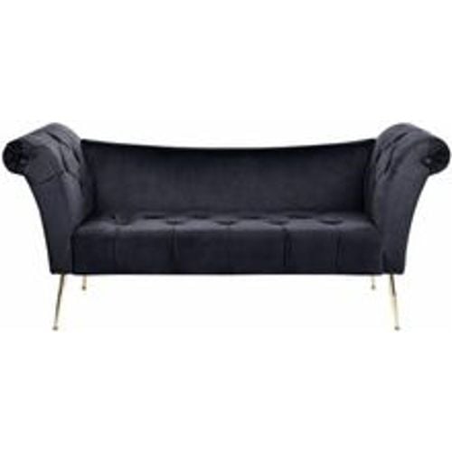 Chaiselongue Schwarz Samt Universal mit Goldenen Metallfüßen Klassisch Retro Modern für Wohnzimmer Schlafzimmer Salon Flur - BELIANI - Modalova