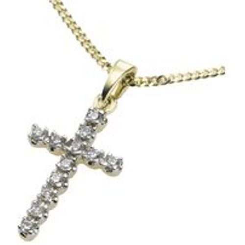 Halskette Gold 585 Kreuz mit 12x Diamant zus. 0,12ct - Diamonds by Ellen K. - Modalova