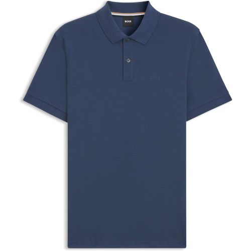 Polo Pallas en piqué de coton avec détails logotés - Boss - Modalova