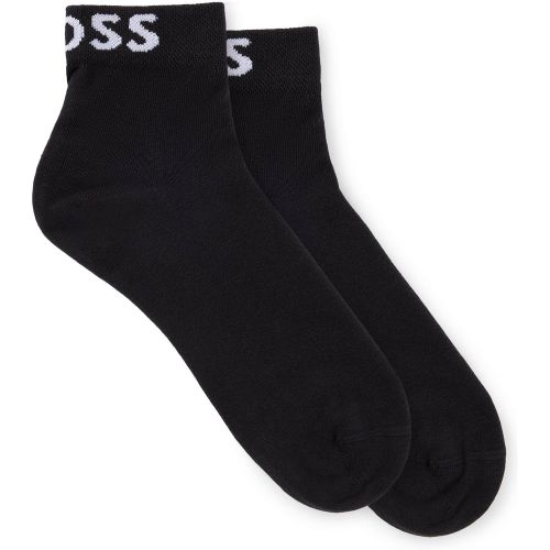Lot de deux paires de chaussettes mi-mollet à logos contrastants - Boss - Modalova